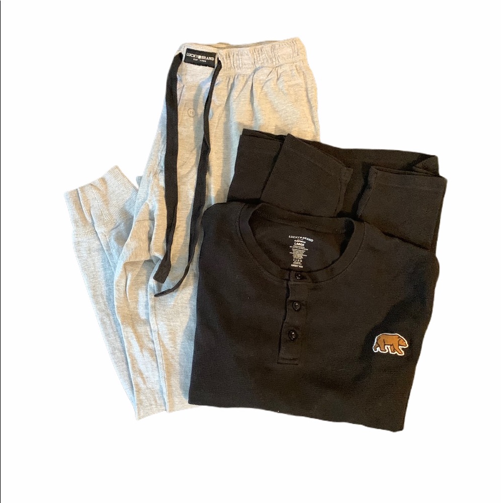 Lucky Brand Mens Sleep Set Cotton L